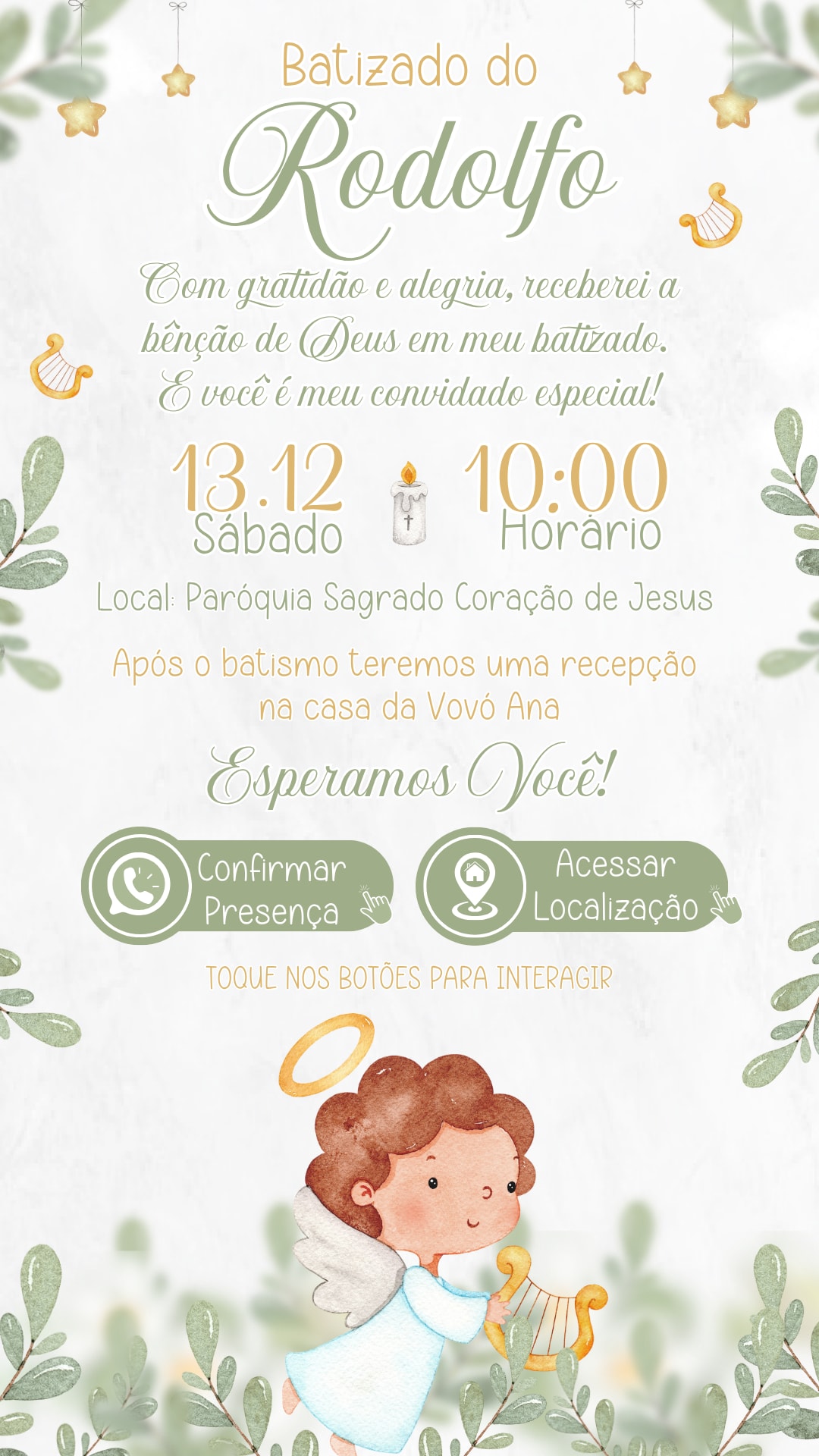 Convite Interativo - Batizado Menino — imagem principal